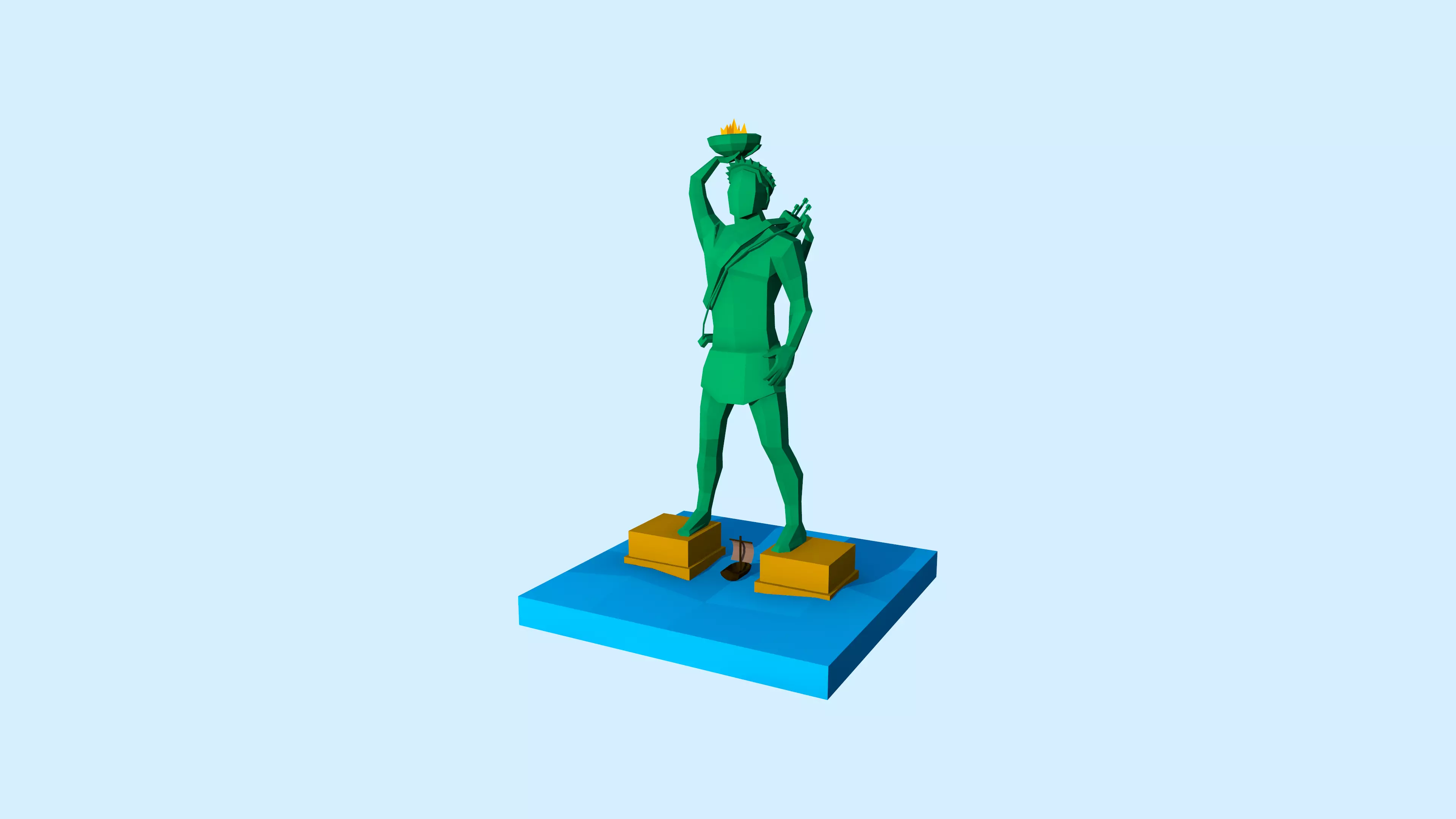 Colossus Rhodius Free low-poly 3D model_0