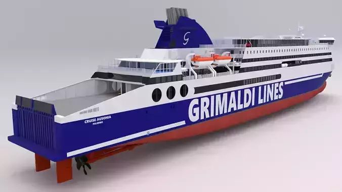 Ship Cruise Ausonia - Grimaldi Lines 3D model