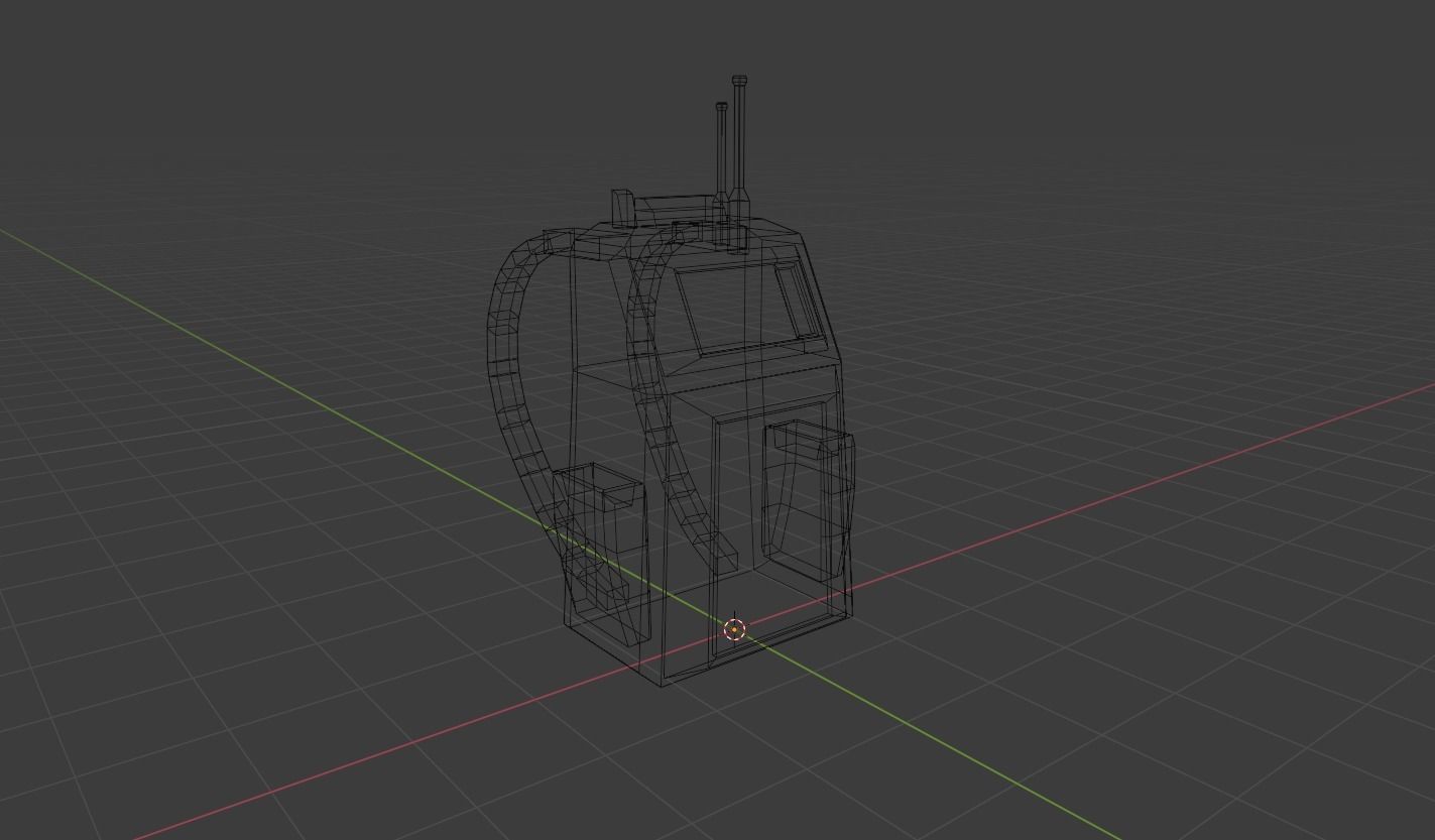 Sci-Fi Backpack - Character Design Fiction Low-poly 3D model_12