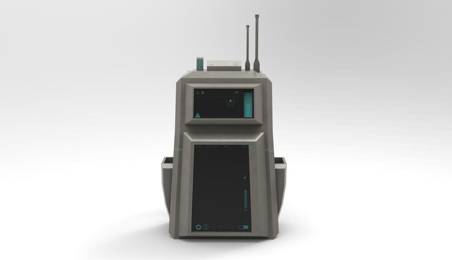 Sci-Fi Backpack - Character Design Fiction Low-poly 3D model_9