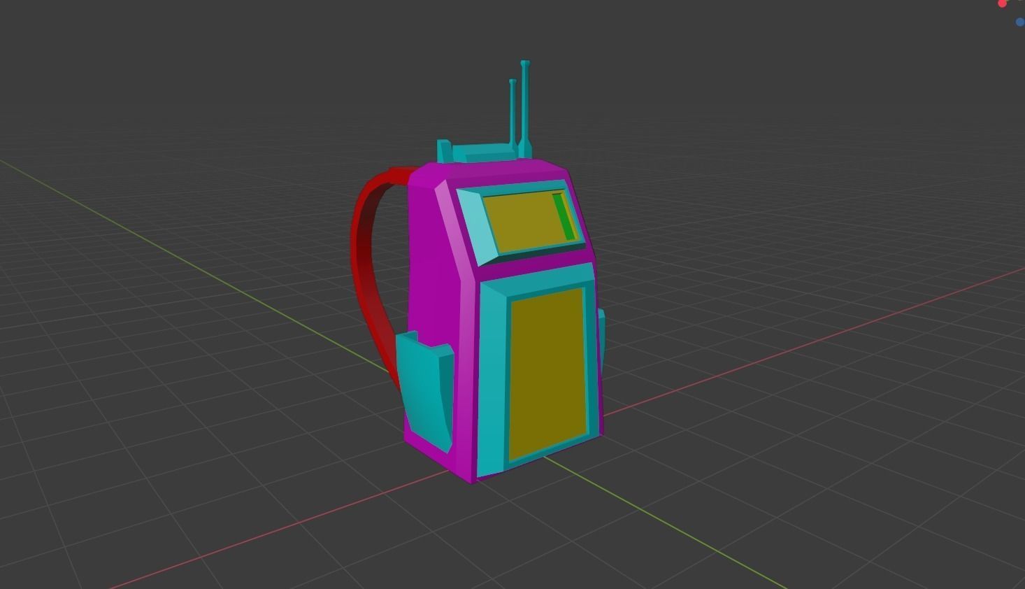 Sci-Fi Backpack - Character Design Fiction Low-poly 3D model_13