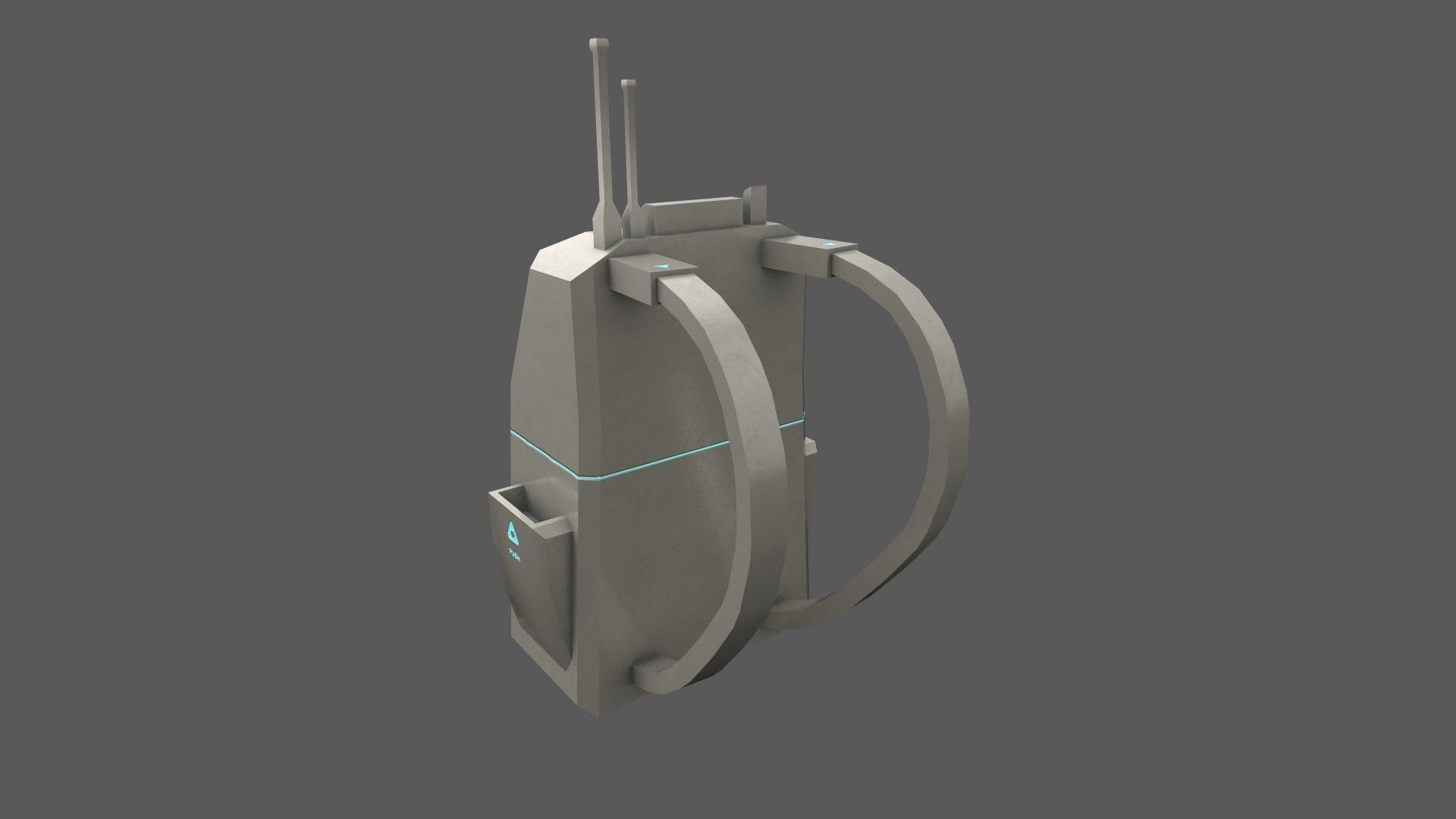 Sci-Fi Backpack - Character Design Fiction Low-poly 3D model_4