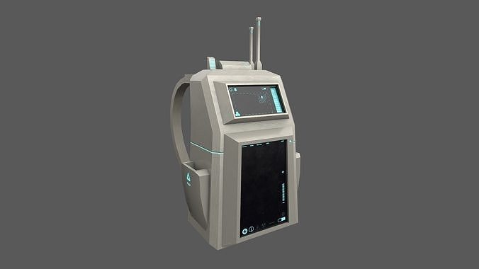 Sci-Fi Backpack - Character Design Fiction Low-poly 3D model