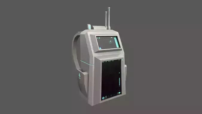 Sci-Fi Backpack - Character Design Fiction Low-poly 3D model