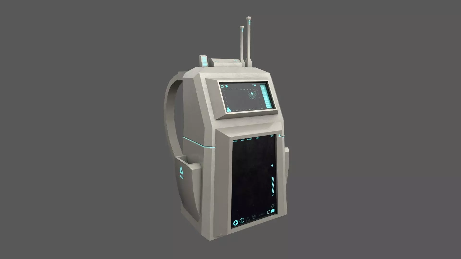 Sci-Fi Backpack - Character Design Fiction Low-poly 3D model_0