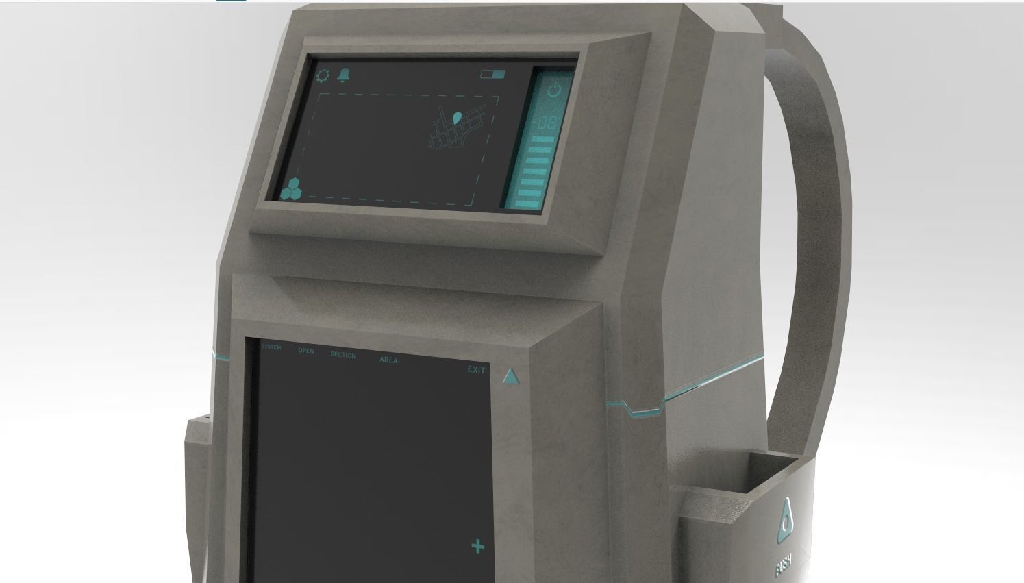 Sci-Fi Backpack - Character Design Fiction Low-poly 3D model_6