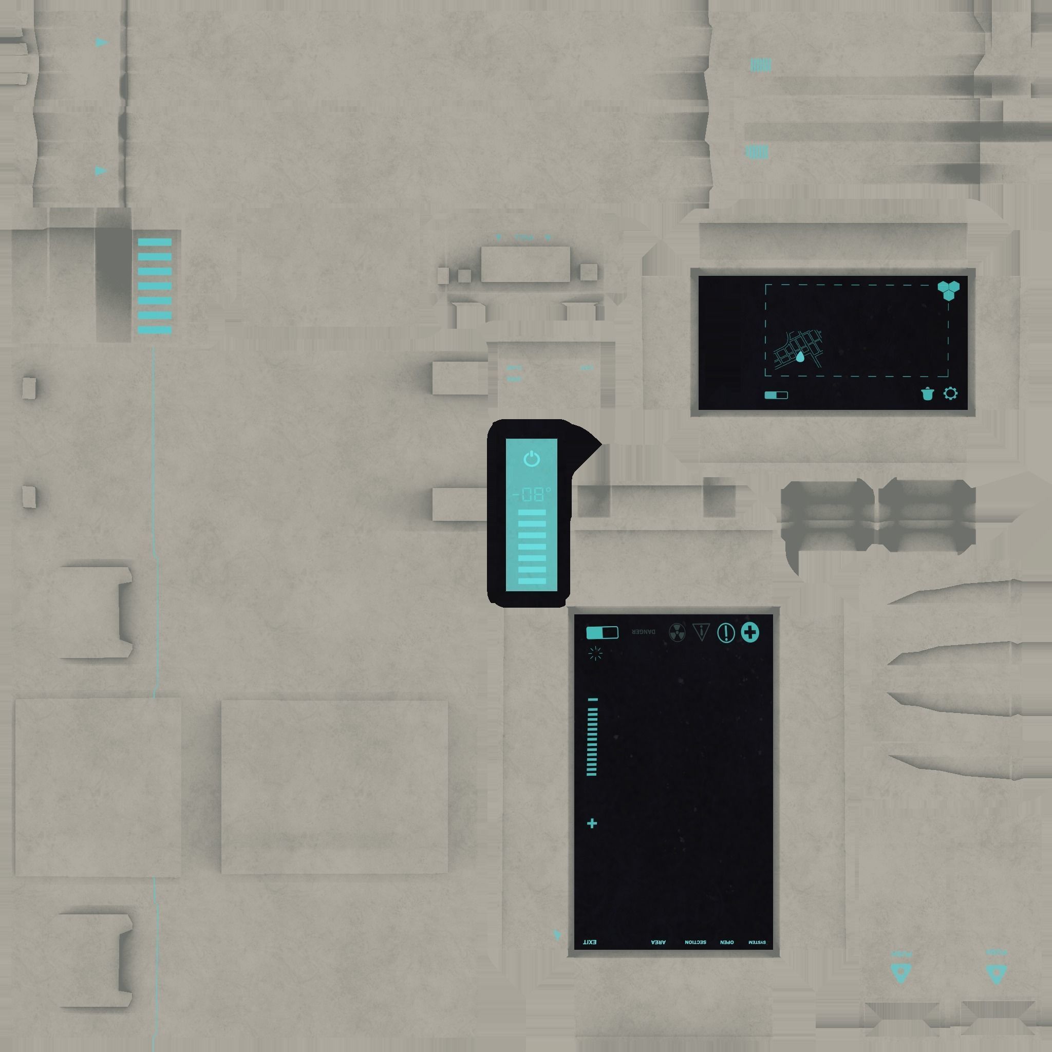 Sci-Fi Backpack - Character Design Fiction Low-poly 3D model_23