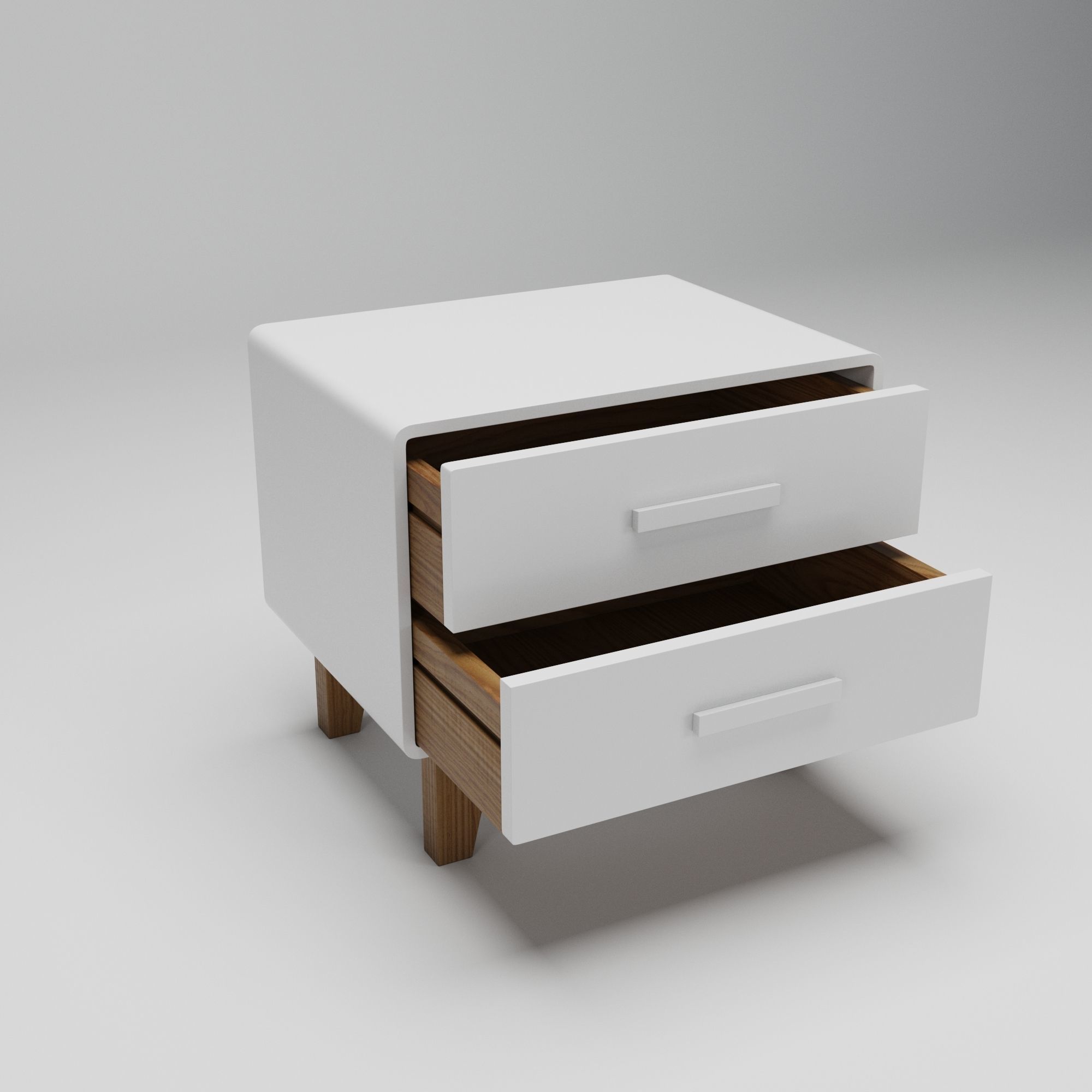 Juniper Two Drawer Nightstand 3D model_1