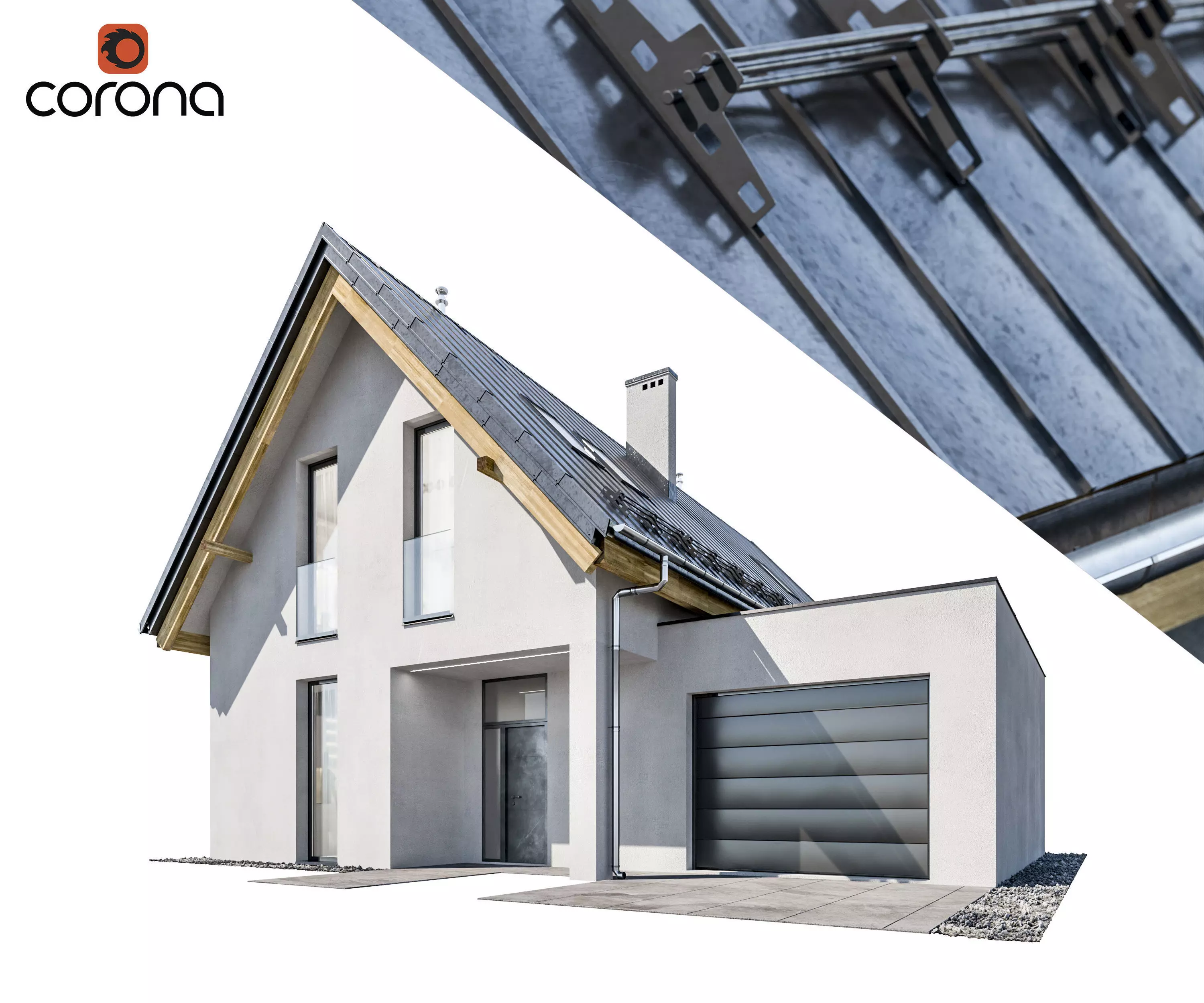 Modern house 14 at night 3D model_0