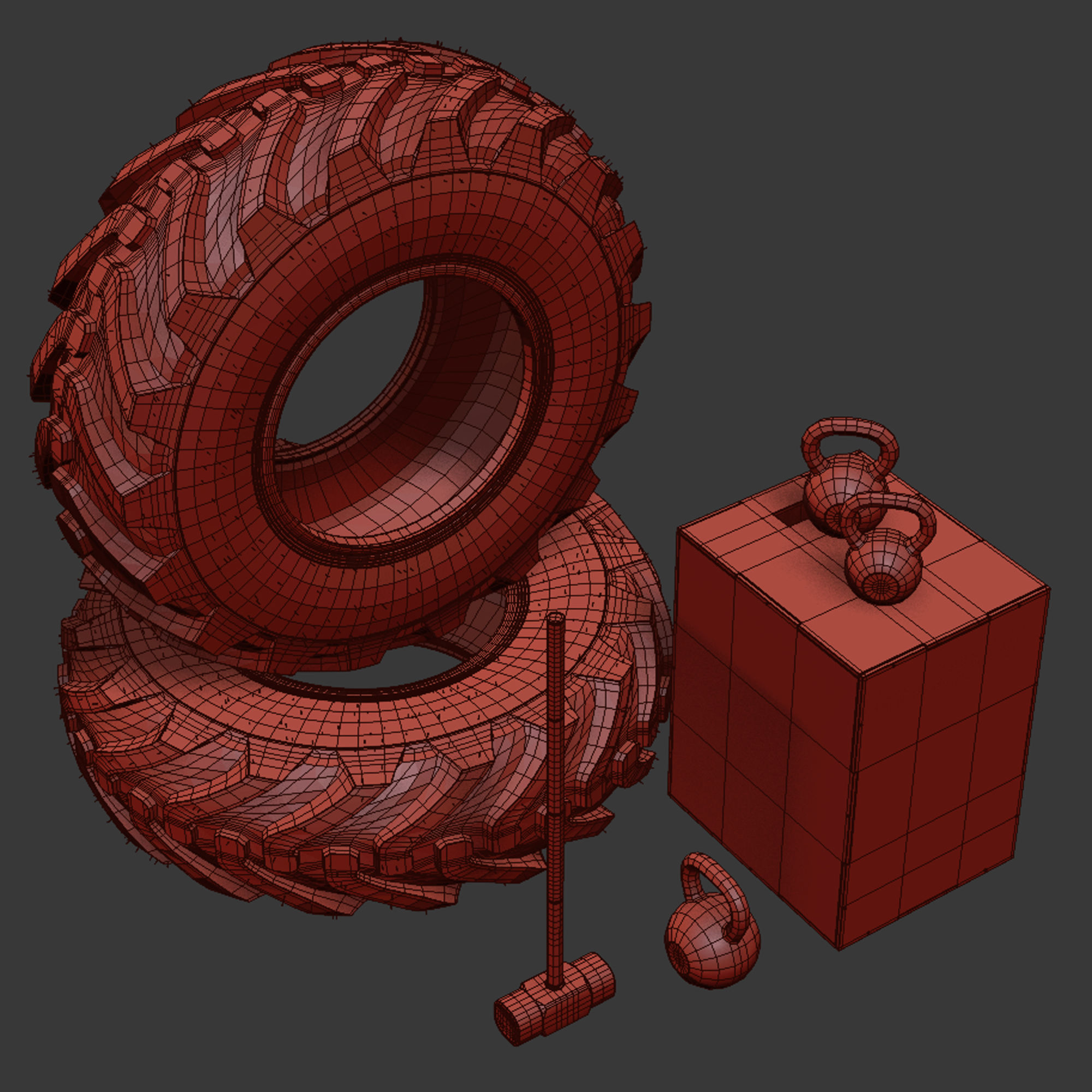 Explosive Training Set for Fighters 3D model_6