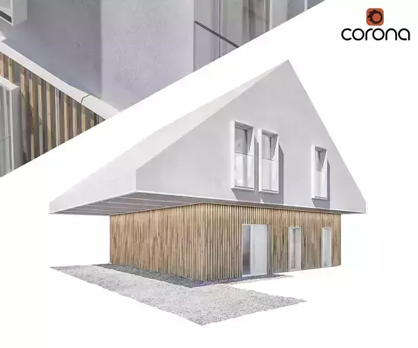 Modern house 15 at night 3D model