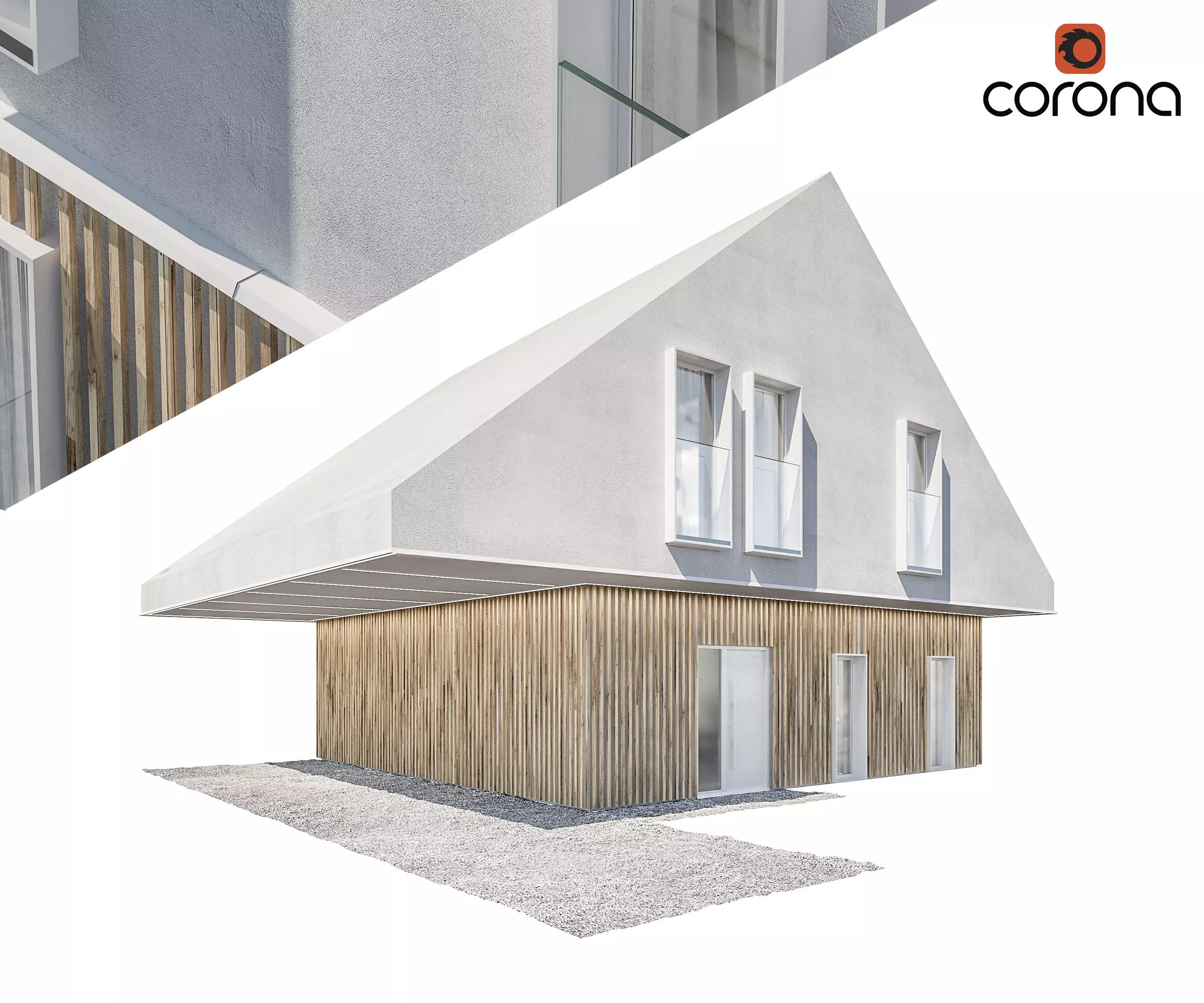 Modern house 15 at night 3D model_0