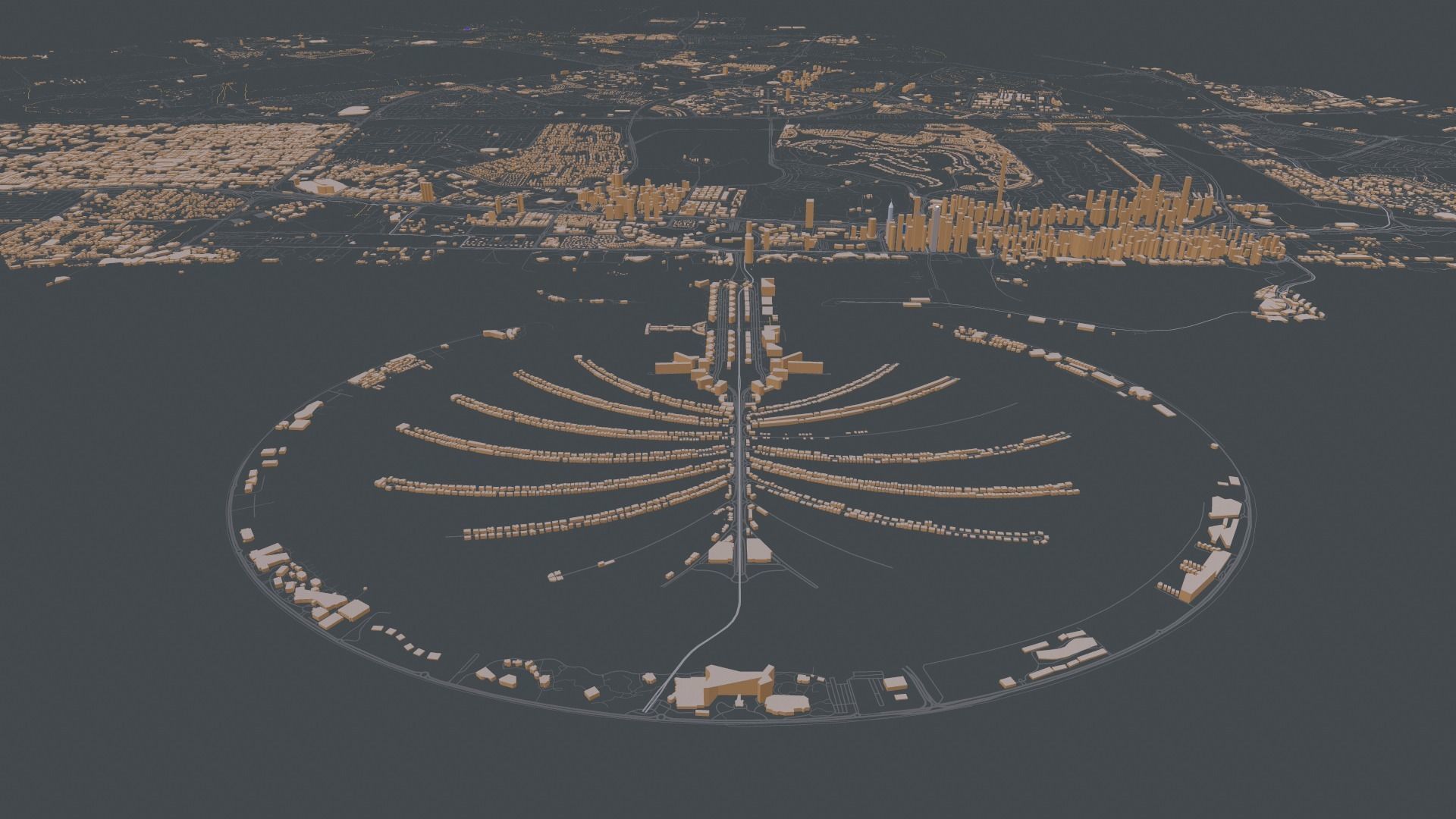Cityscape Dubai United Arab Emirates 3D model_2