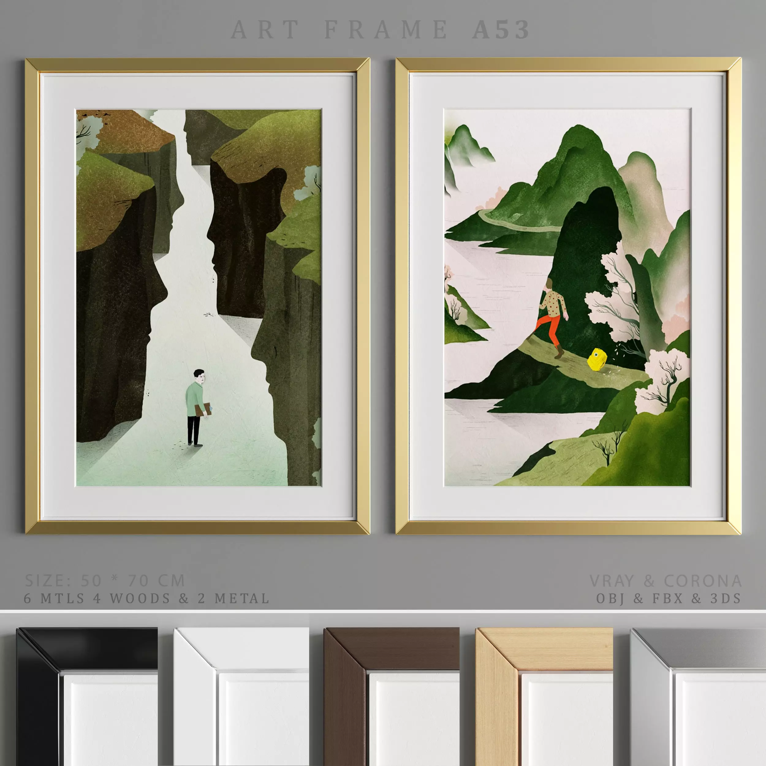 Art Frame A53 Low-poly 3D model_0