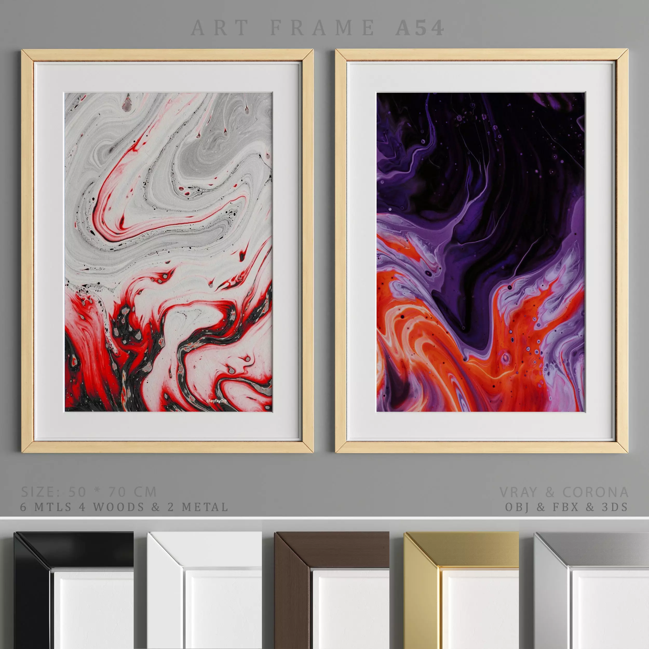 Art Frame A54 Low-poly 3D model