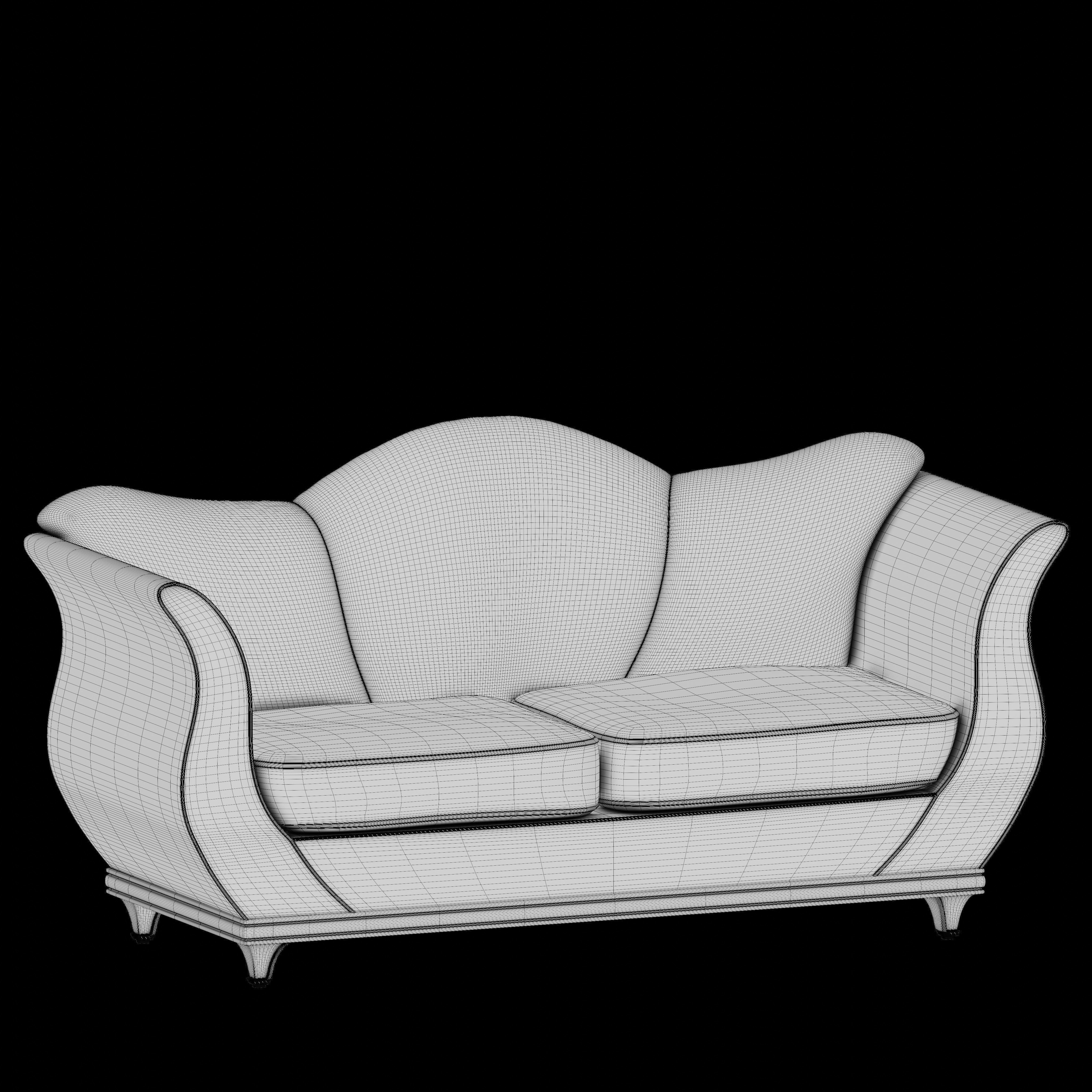 Camelback sofa 3D model_6