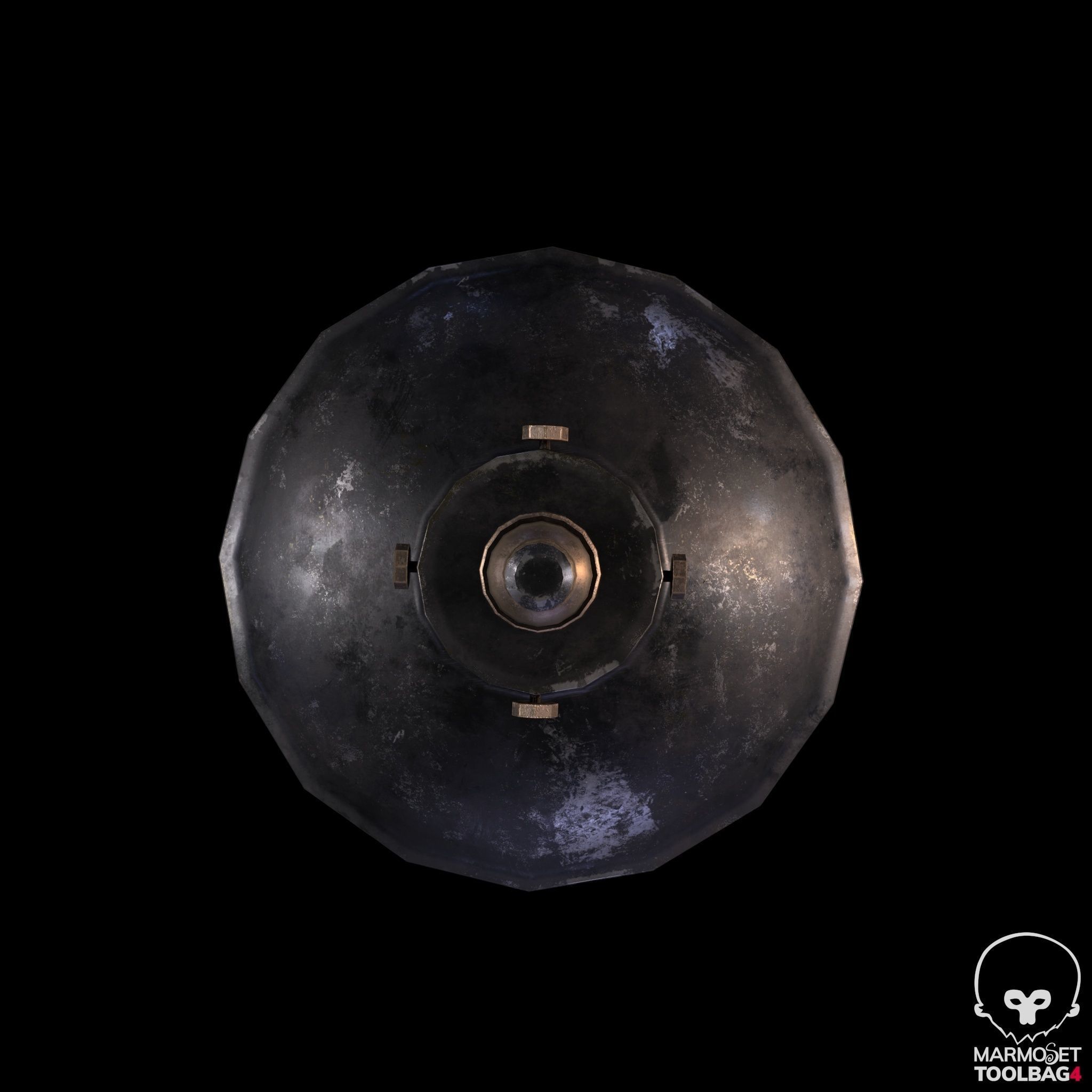 Industrial indoor Lamp Low-poly 3D model_5