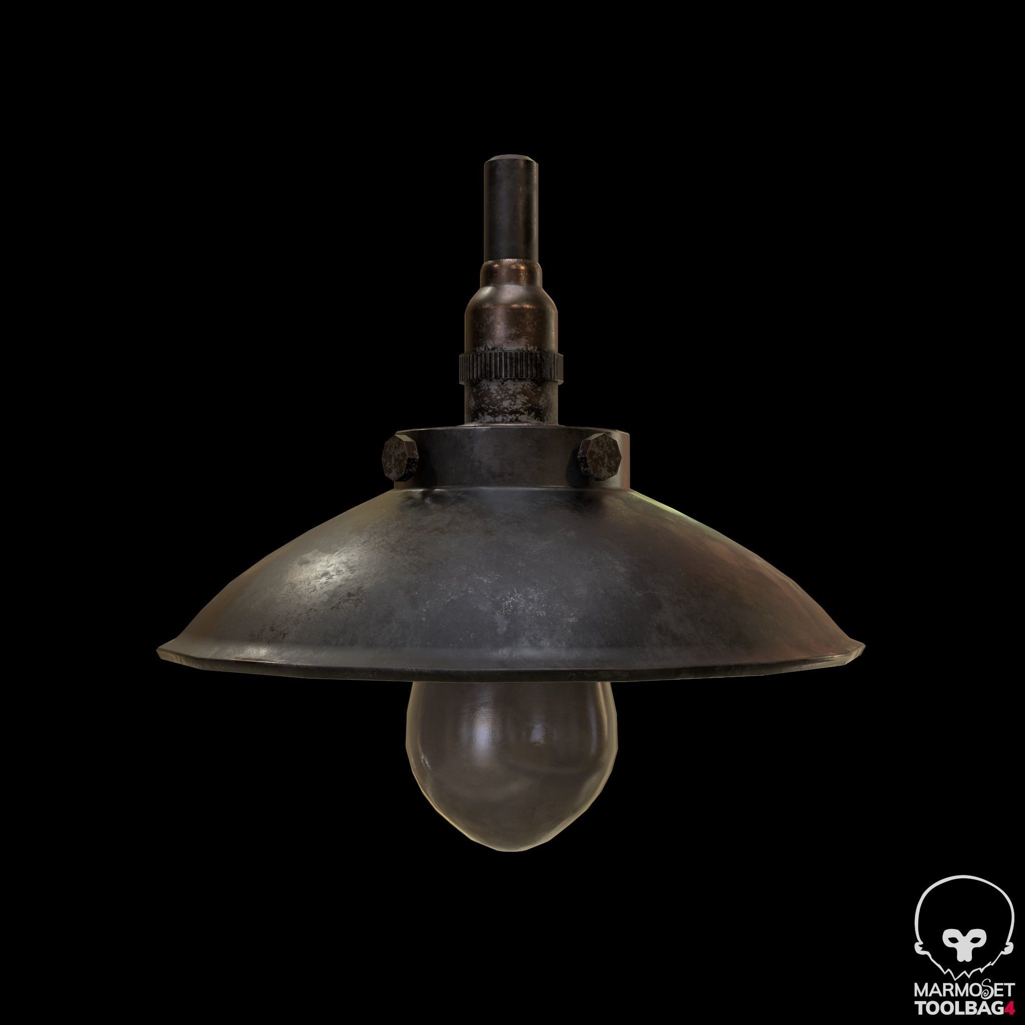 Industrial indoor Lamp Low-poly 3D model_2
