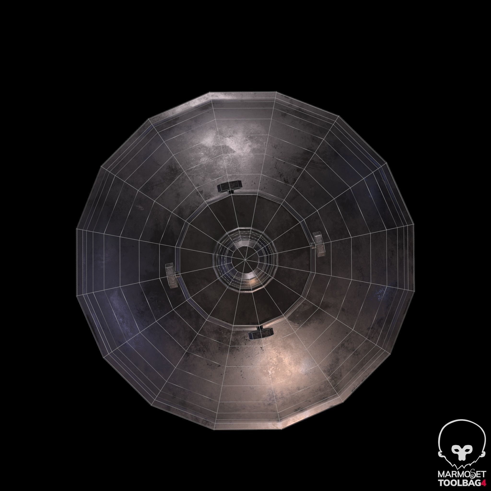 Industrial indoor Lamp Low-poly 3D model_10