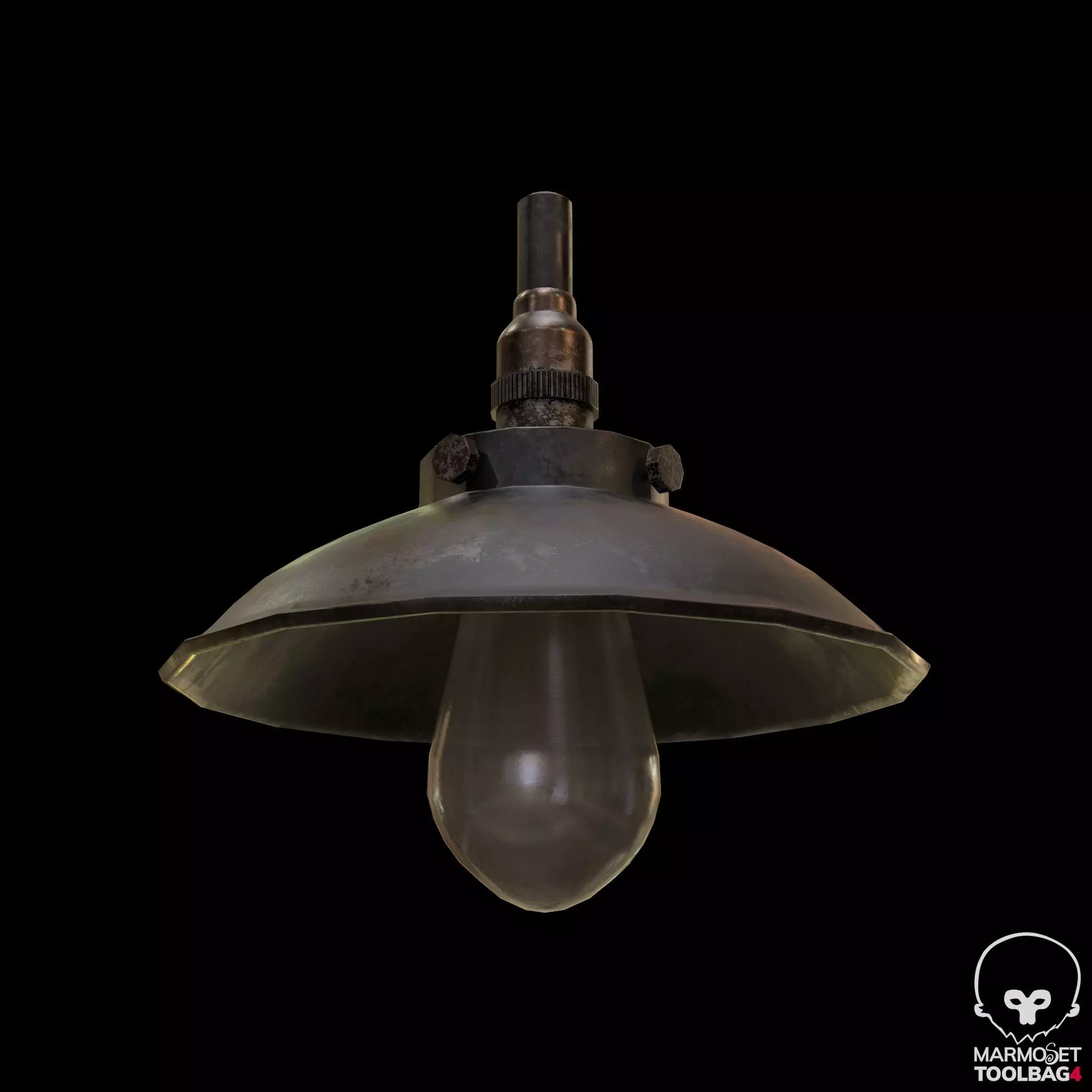 Industrial indoor Lamp Low-poly 3D model_0