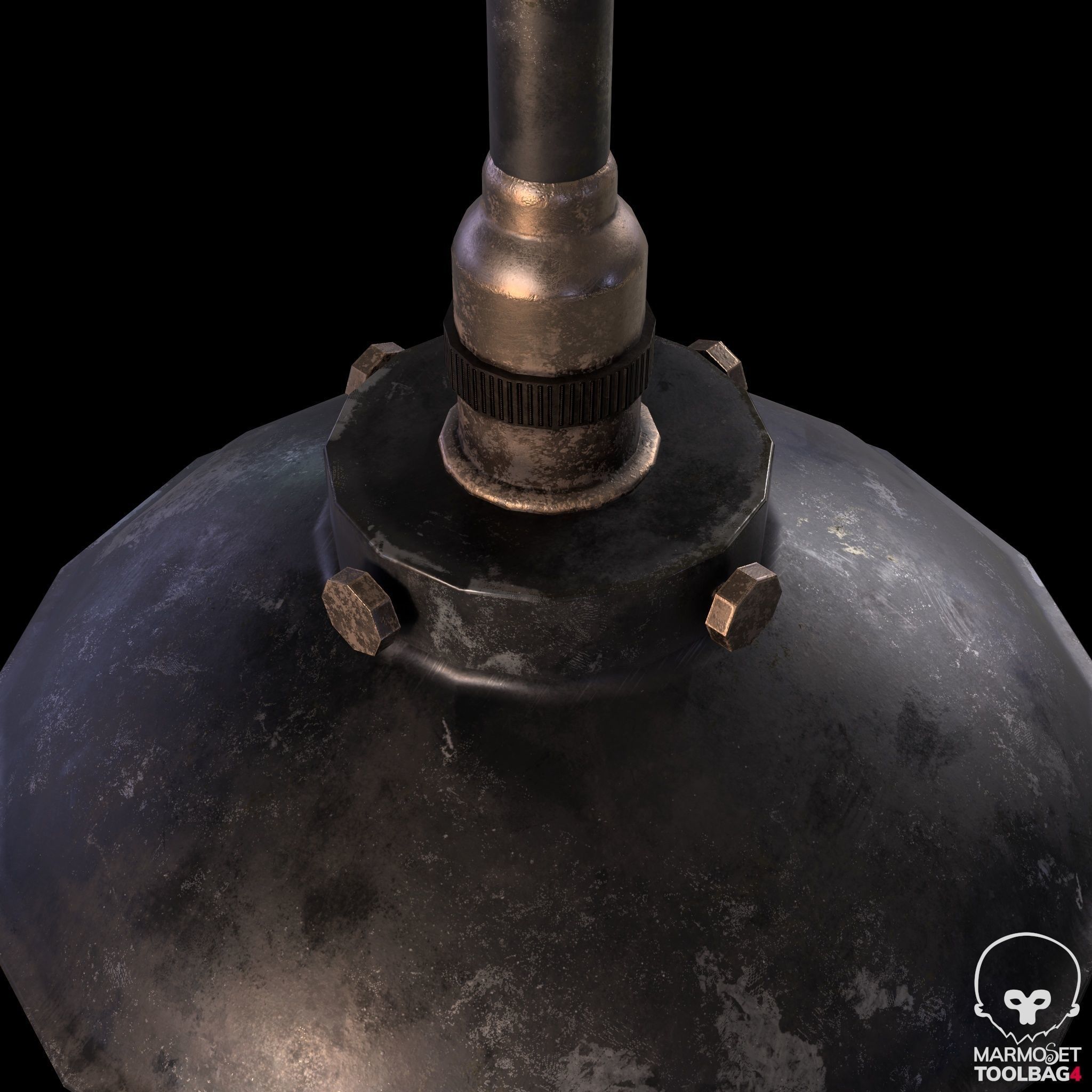 Industrial indoor Lamp Low-poly 3D model_6