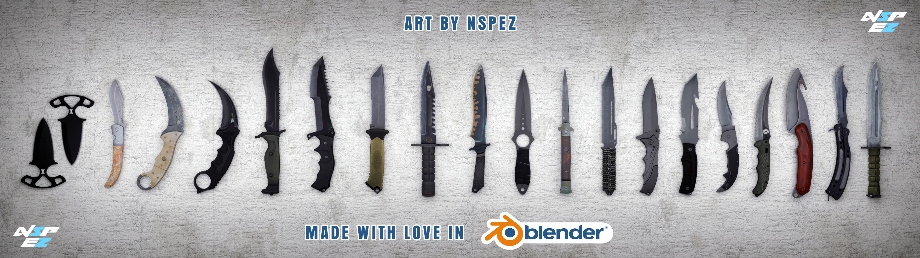 Butterfly Knife CS GO Knife Low-poly 3D model_1