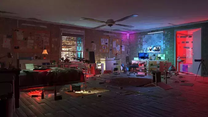 Sniper Room Interior bedroom