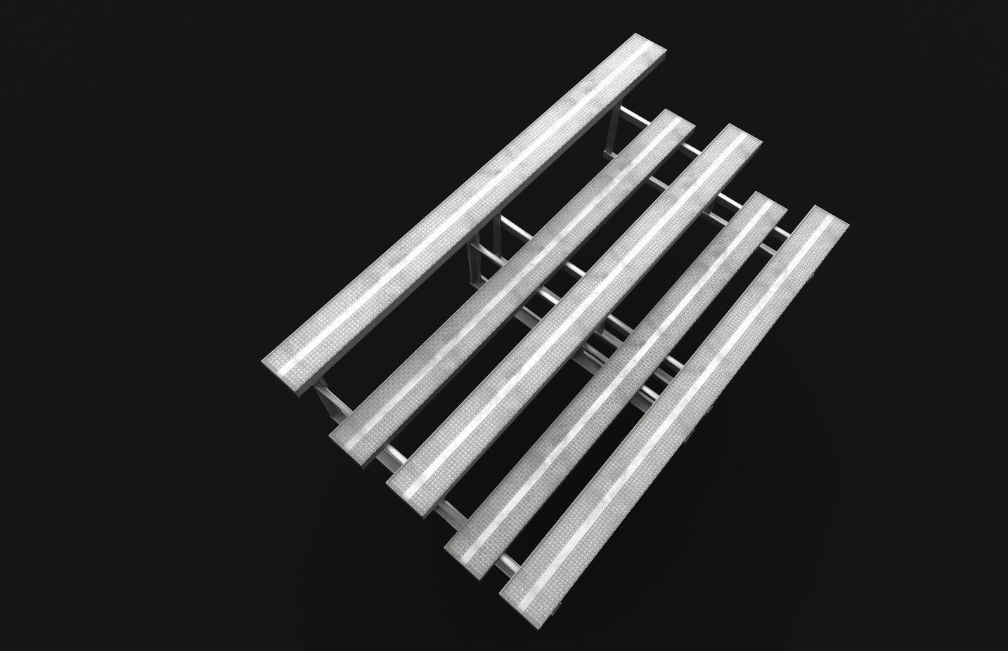 Bleacher Portable PBR Game Ready Low-poly 3D model_2
