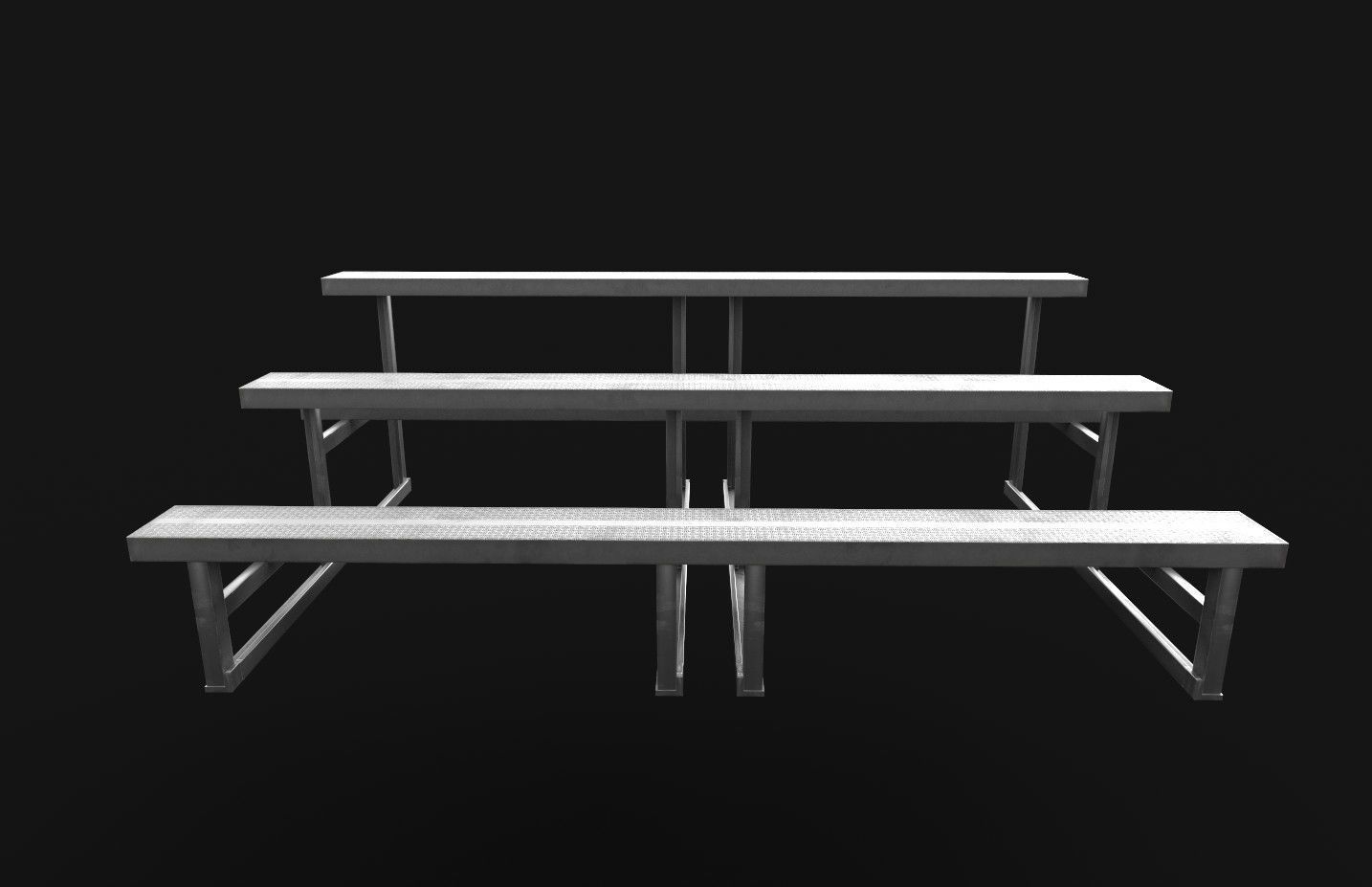 Bleacher Portable PBR Game Ready Low-poly 3D model_3