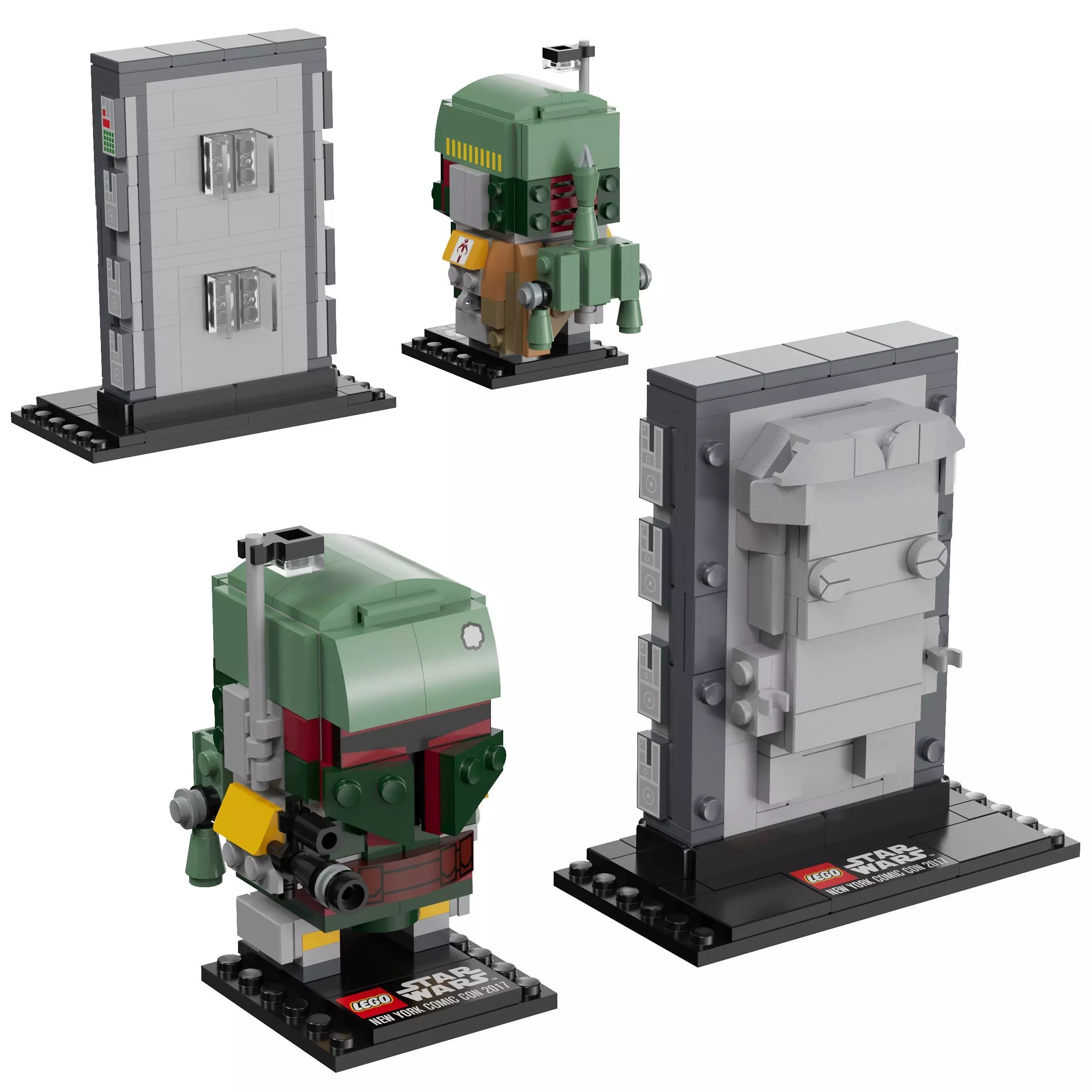 Lego Brickheadz - 41498 Boba Fett and Han Solo in Carbonite 3D model