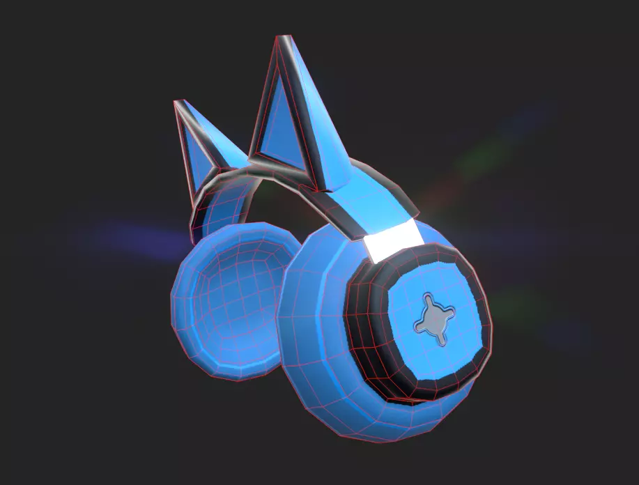Headphones-CatEars headset with stars Free low-poly 3D model