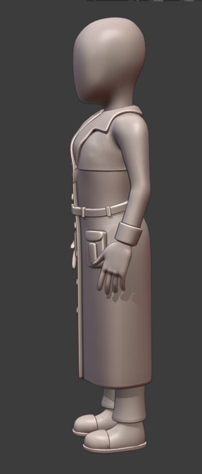 Base Clothing 02 Coat Low-poly 3D model_5