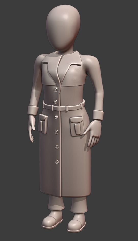 Base Clothing 02 Coat Low-poly 3D model_4