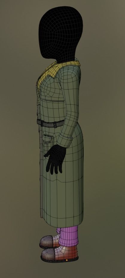 Base Clothing 02 Coat Low-poly 3D model_8