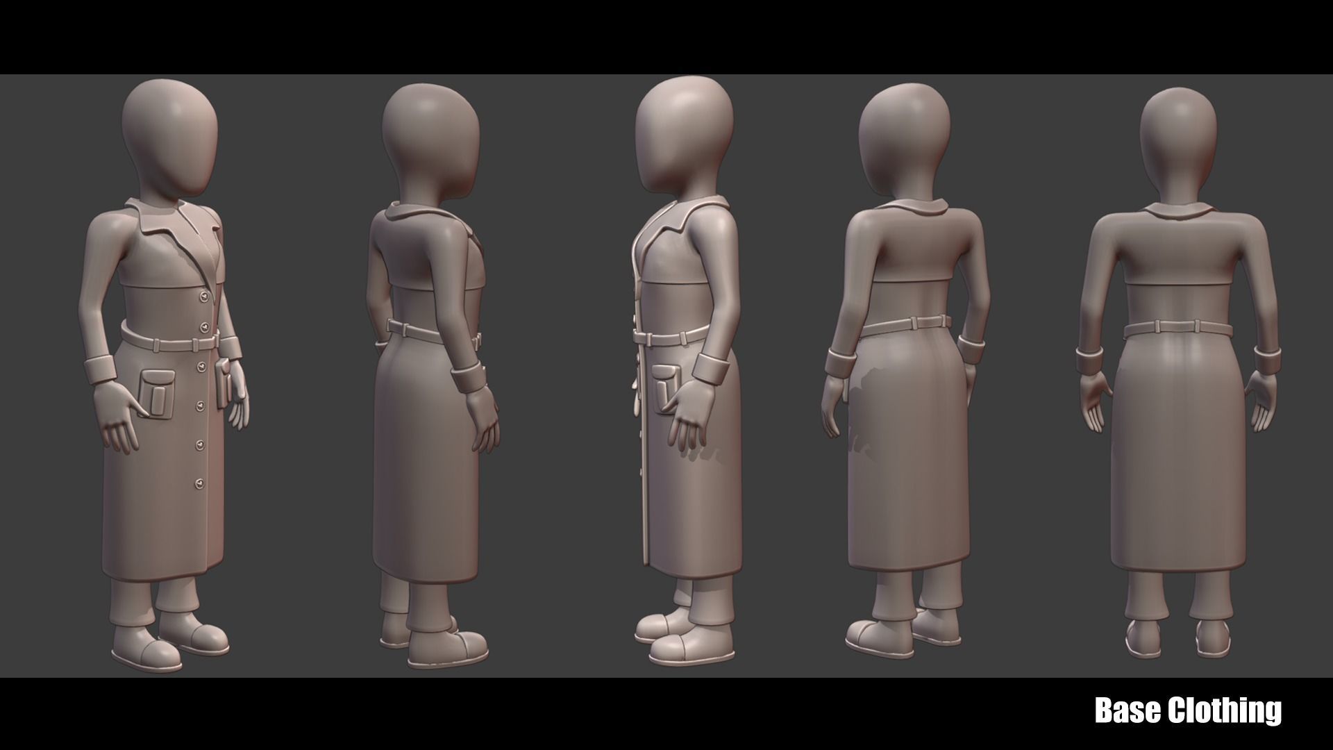 Base Clothing 02 Coat Low-poly 3D model_3