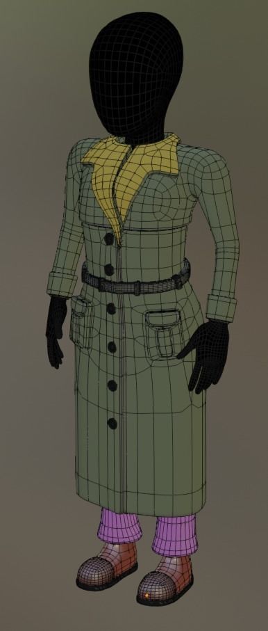 Base Clothing 02 Coat Low-poly 3D model_7