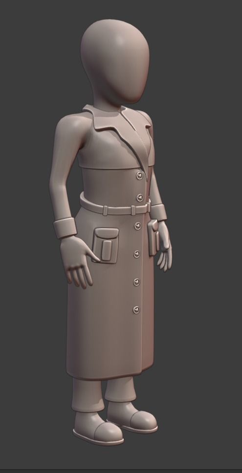 Base Clothing 02 Coat Low-poly 3D model_12