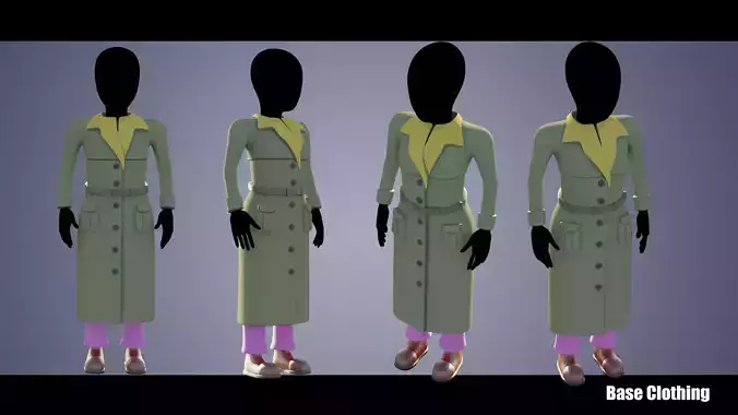 Base Clothing 02 Coat Low-poly 3D model