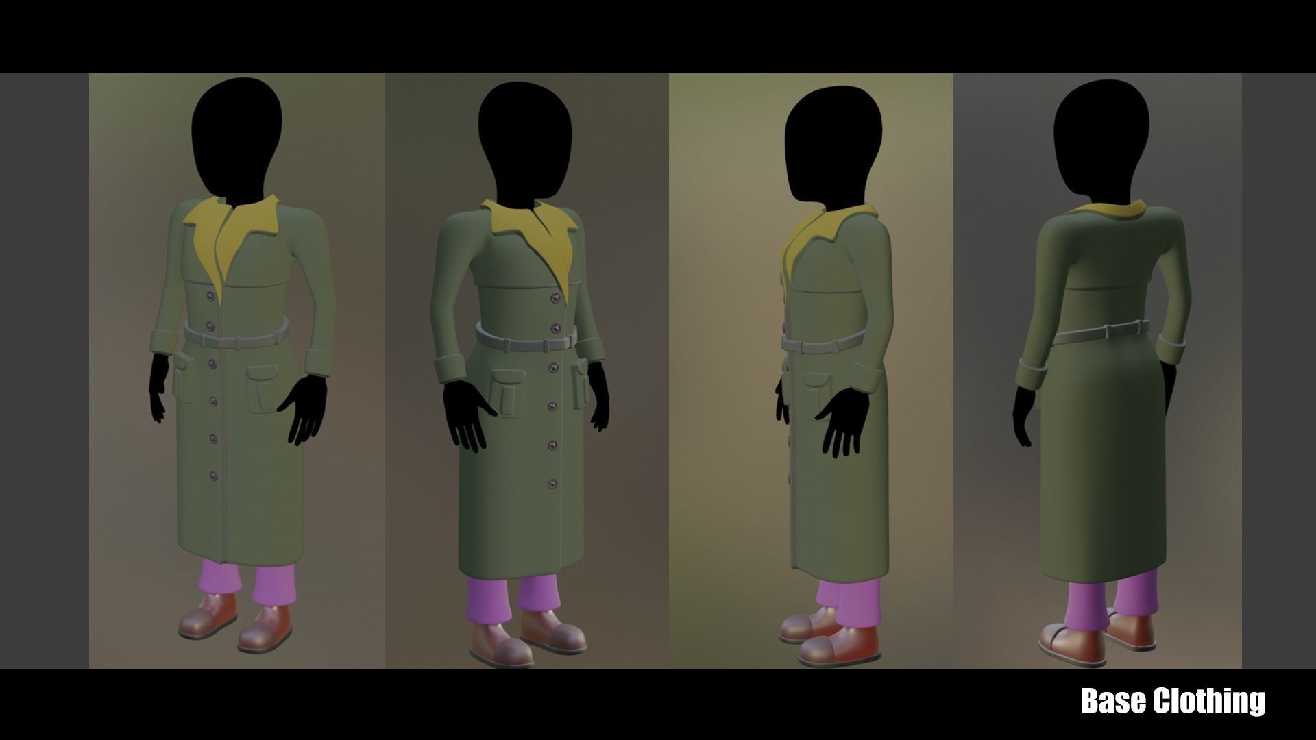 Base Clothing 02 Coat Low-poly 3D model_1