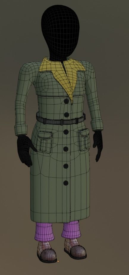 Base Clothing 02 Coat Low-poly 3D model_6