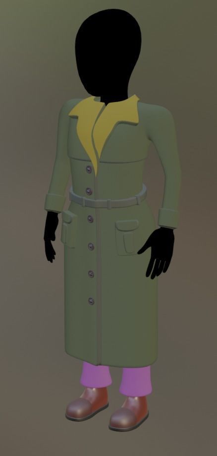 Base Clothing 02 Coat Low-poly 3D model_14