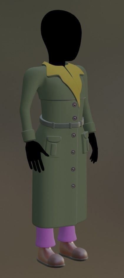 Base Clothing 02 Coat Low-poly 3D model_13