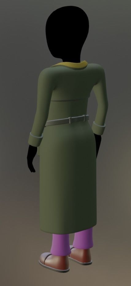 Base Clothing 02 Coat Low-poly 3D model_16