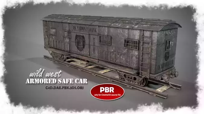 Wild West Armored Safe Car 3D model