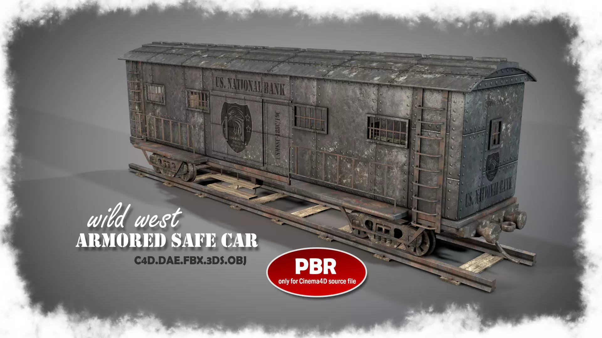 Wild West Armored Safe Car 3D model_0