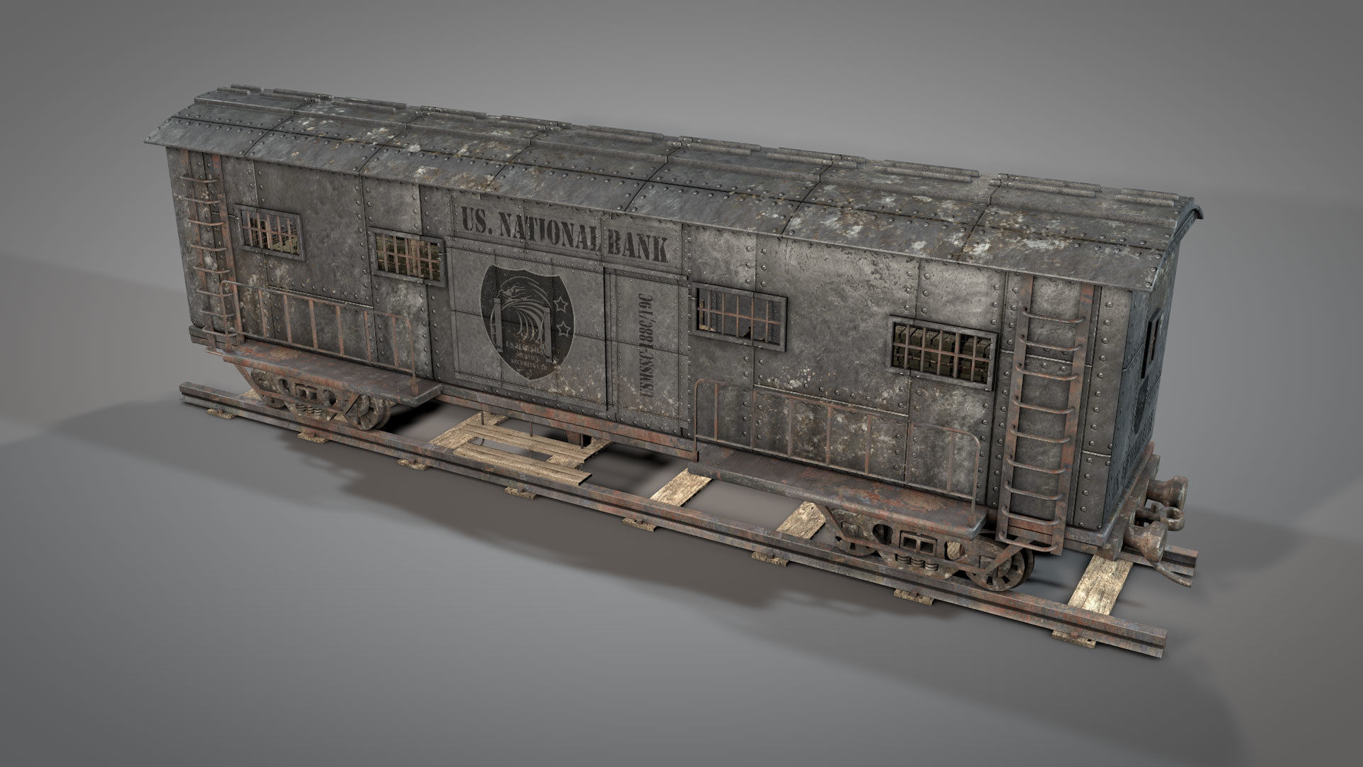 Wild West Armored Safe Car 3D model_4
