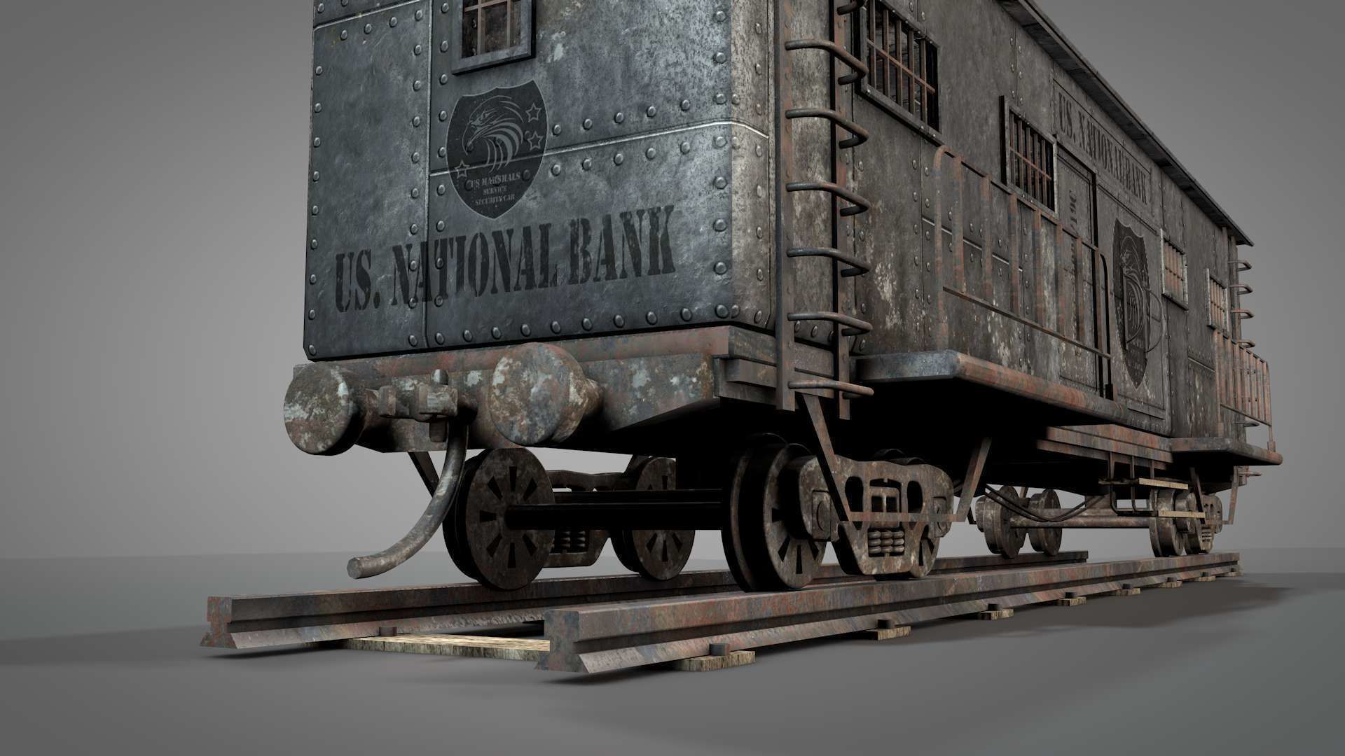 Wild West Armored Safe Car 3D model_6