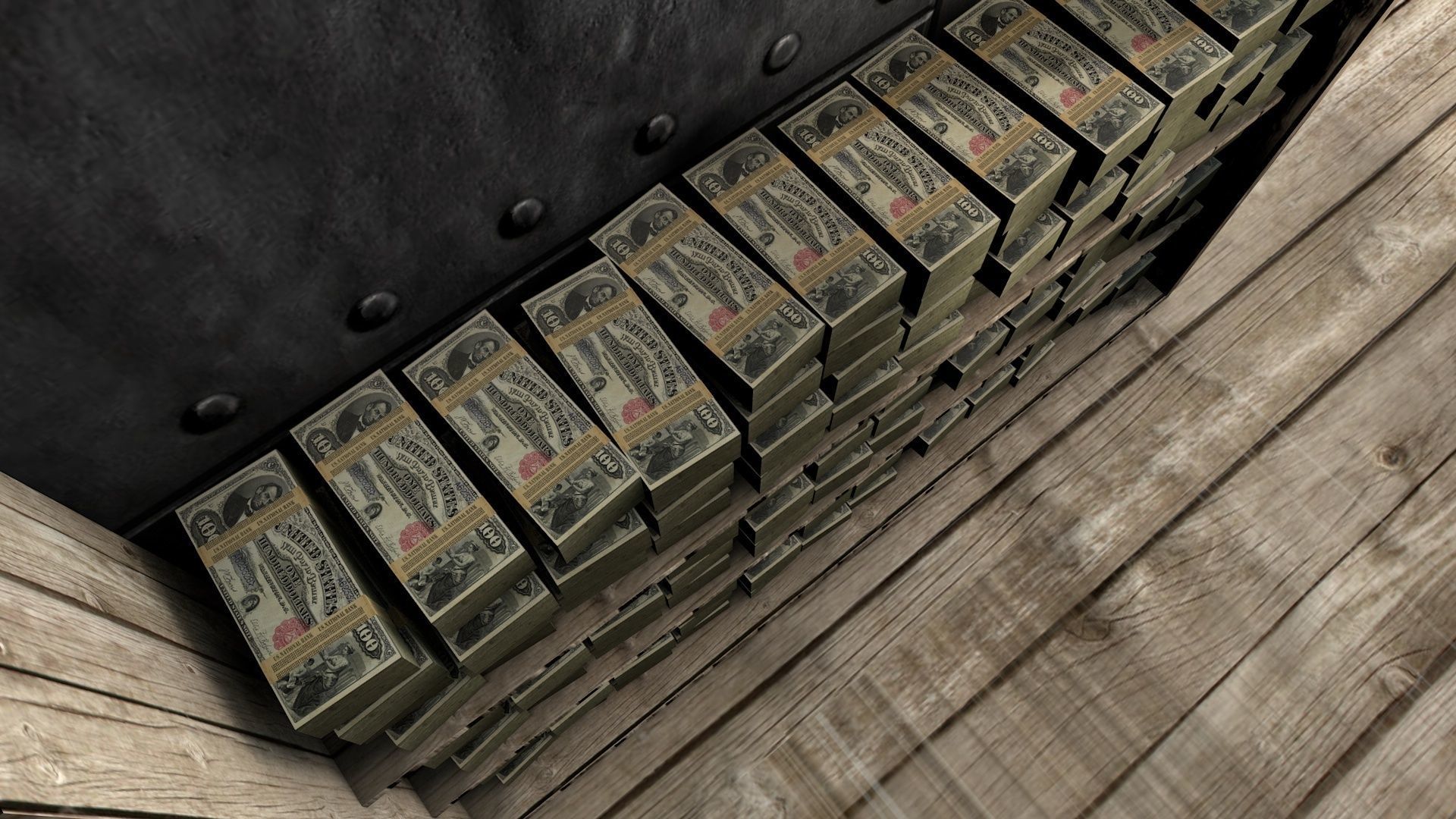 Wild West Armored Safe Car 3D model_13