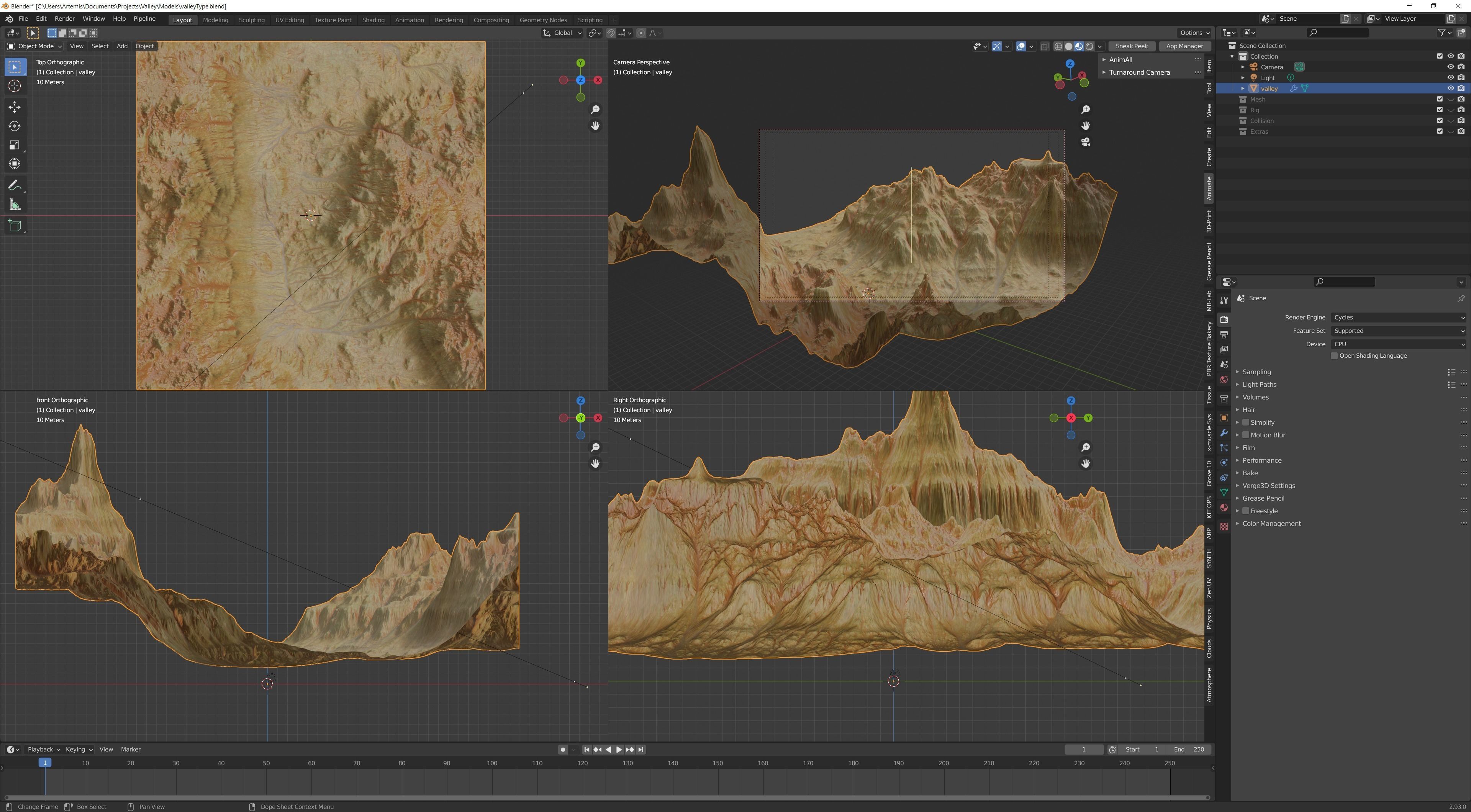 Valley small scale with two different texture maps 3D model | CGTrader