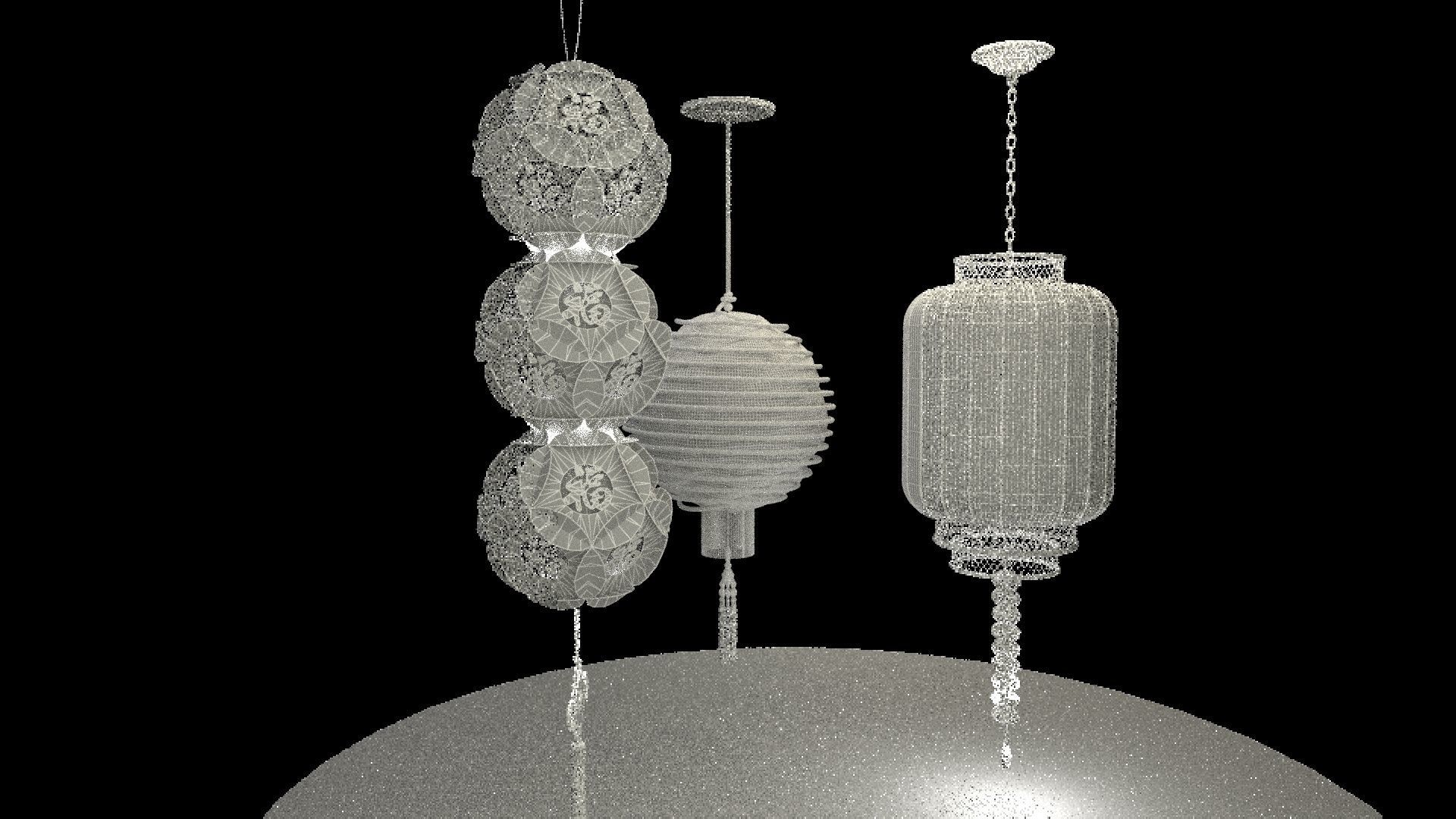 Chinese Red Lantern 3D model_7